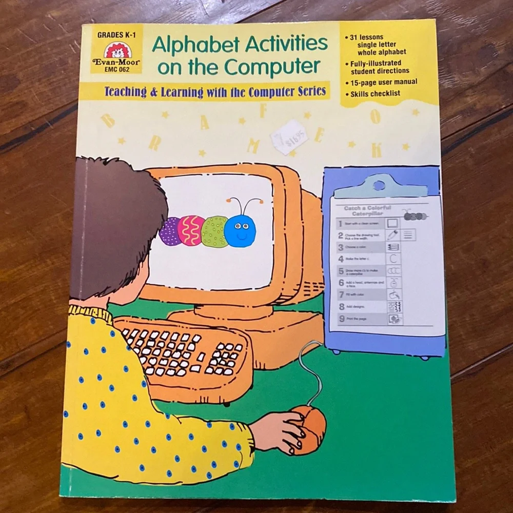 Evan-Moor Alphabet Activities Computer Grades K-1 Homeschool Teacher 1998